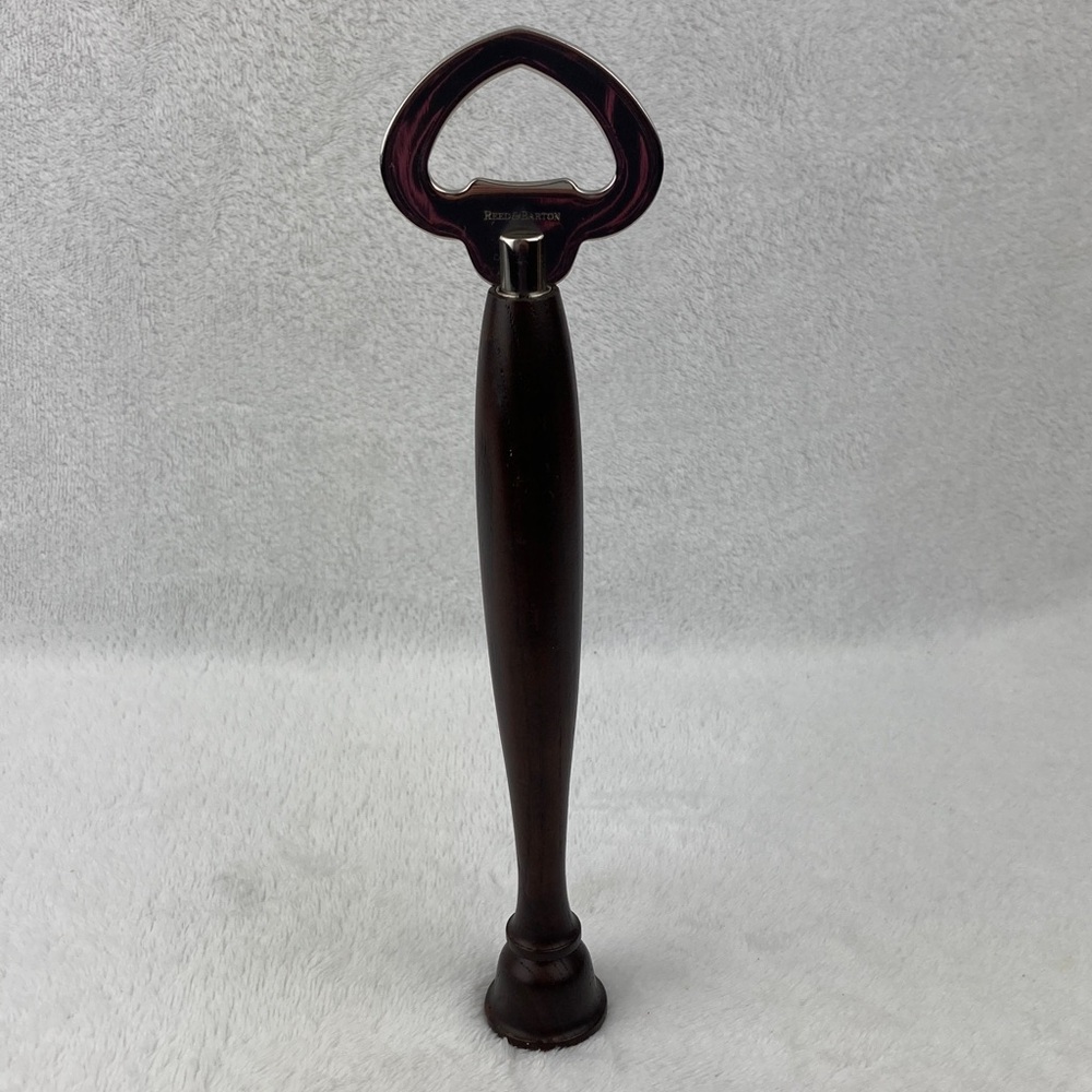 Reed & Barton Thomas O’Brian Bottle Opener/Cork Screw Wood Handle 10” Rare